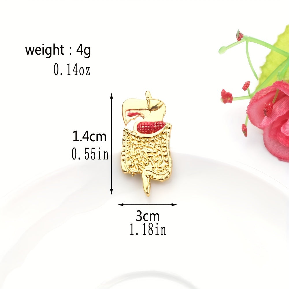 Unique Large Intestine Plating Brooch for Girls