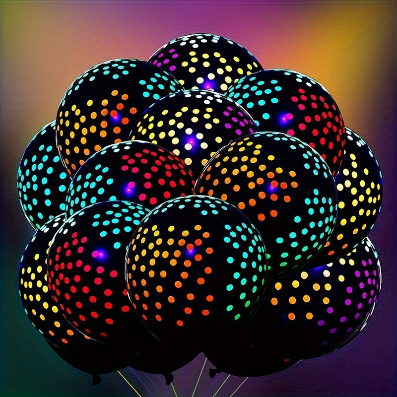 10pcs Fluorescent Dot Balloons Glow Balloons Night Party Supply