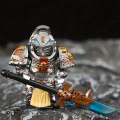 ABS Warrior Figure with Shield Spear Helmet & Armor Intricate Colors