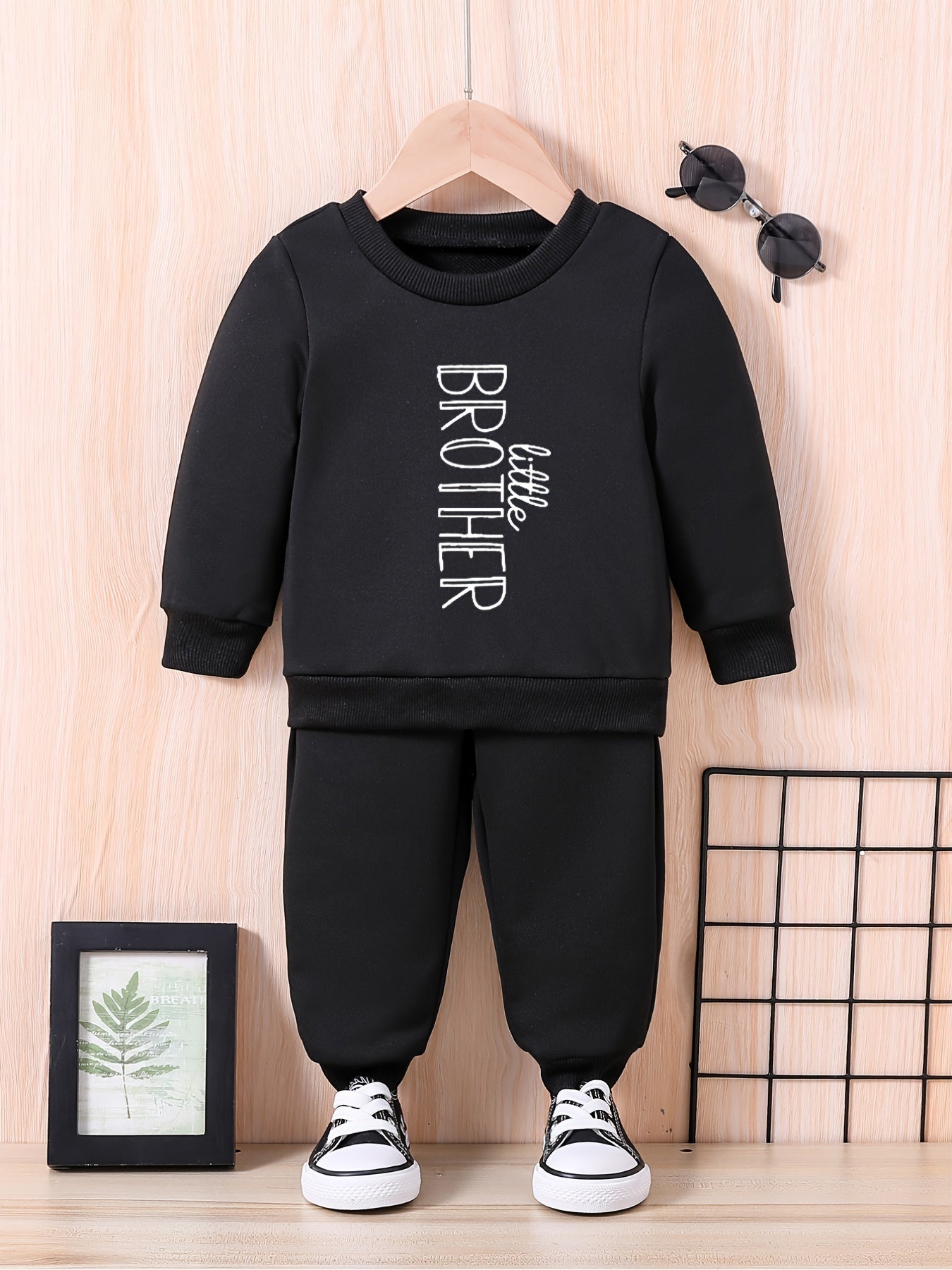 Baby LITTLE BROTHER Sweatshirt Top Trouser Set 2pcs Outfit