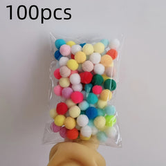 100-300pcs Mini Soft Fluffy Pom Poms Mixed Colors