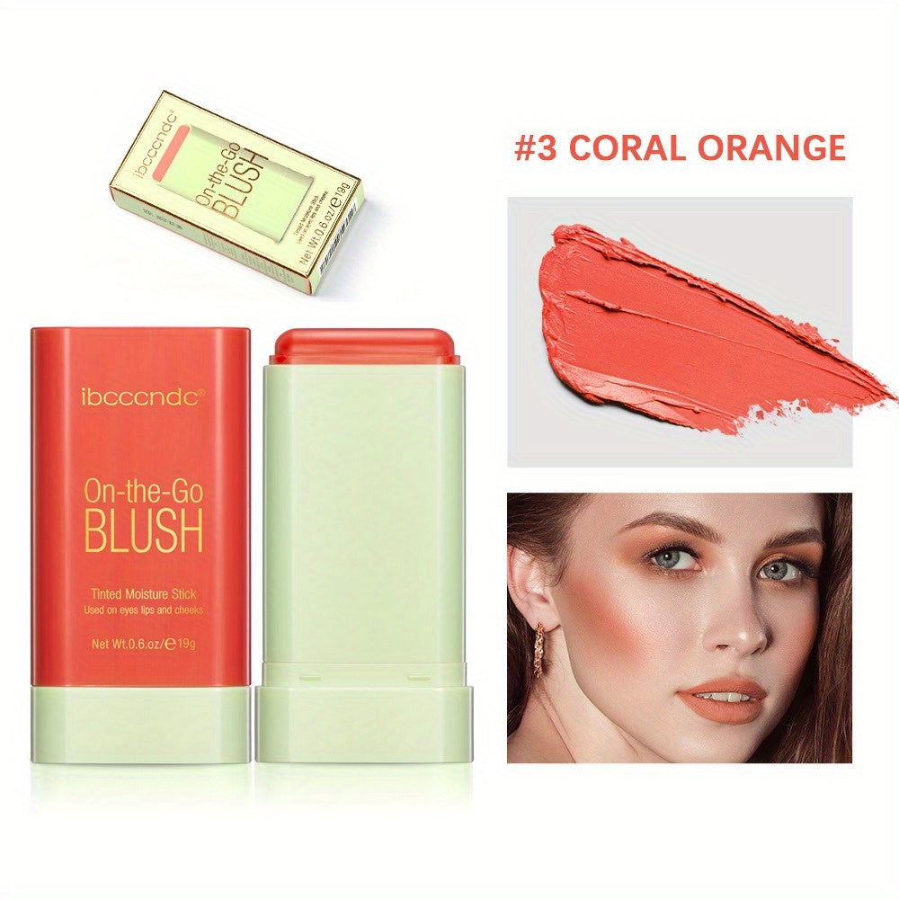 3-in-1 Lipstick Blush Stick Buildable Waterproof Cream