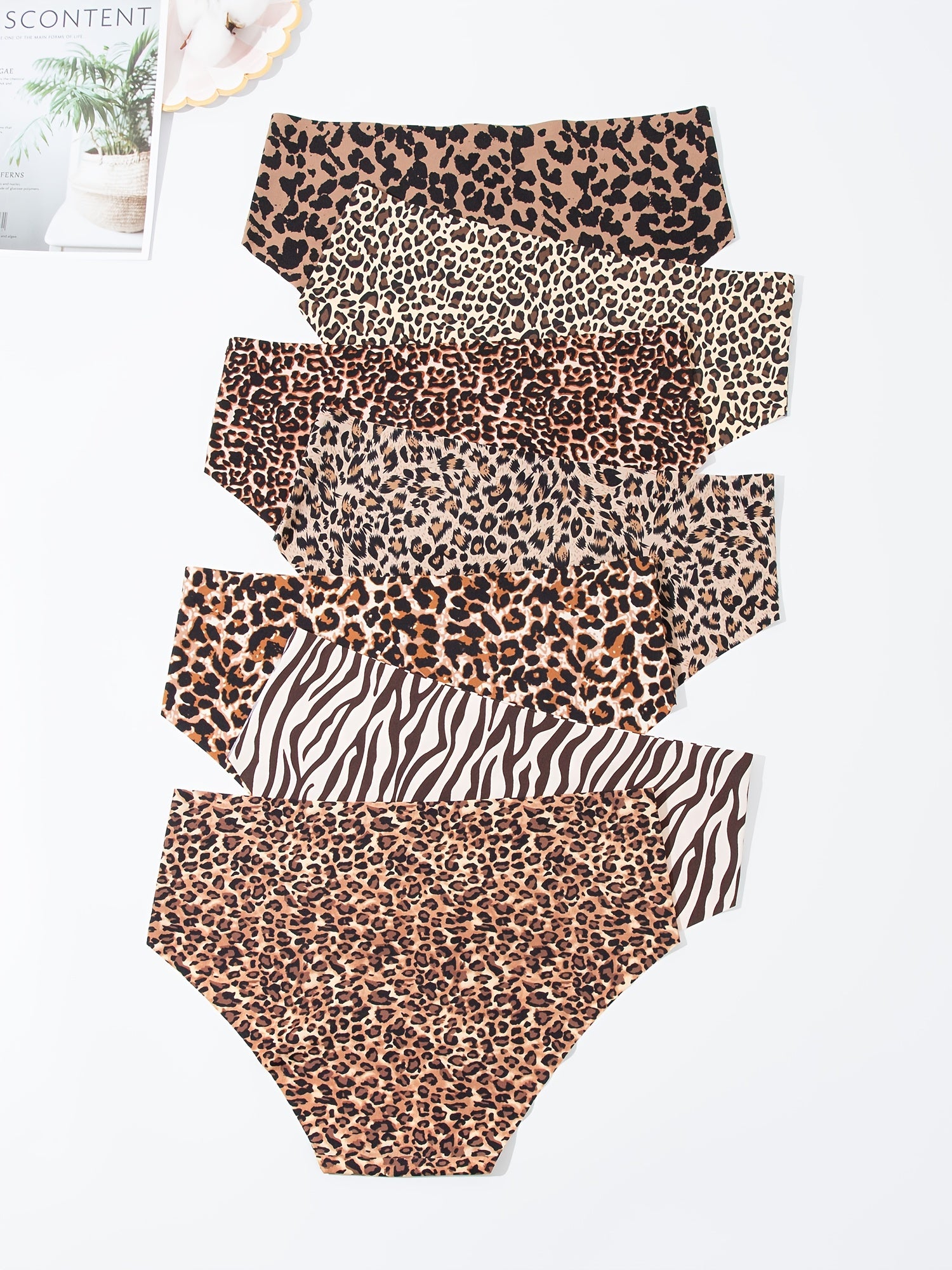 7pcs Seamless Leopard Briefs Stretchy Intimates Panties