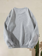 Letter Print Crew Neck Sweatshirt for Spring & Fall