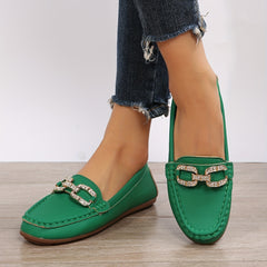 Women's Chain Decor Flat Loafers Slip On Soft Comfy Lightweight Daily Shoes