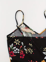 Floral Print Two Piece Set Cami Top & Hip Skirt Outfit