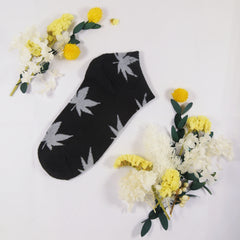 5 Pairs Maple Leaf Print Ankle Socks Lightweight Soft for Women & Men