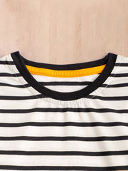 Boys Cartoon Lion Long Sleeve T shirt Striped Cotton Top