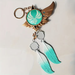 Anime Vision Keychain Green Metal Luminous Key Ring Backpack Pendant