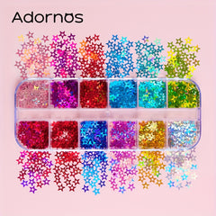 Y2K Holographic Hollow Star Glitter Sequins Flakes For Epoxy Resin Mold Fillers