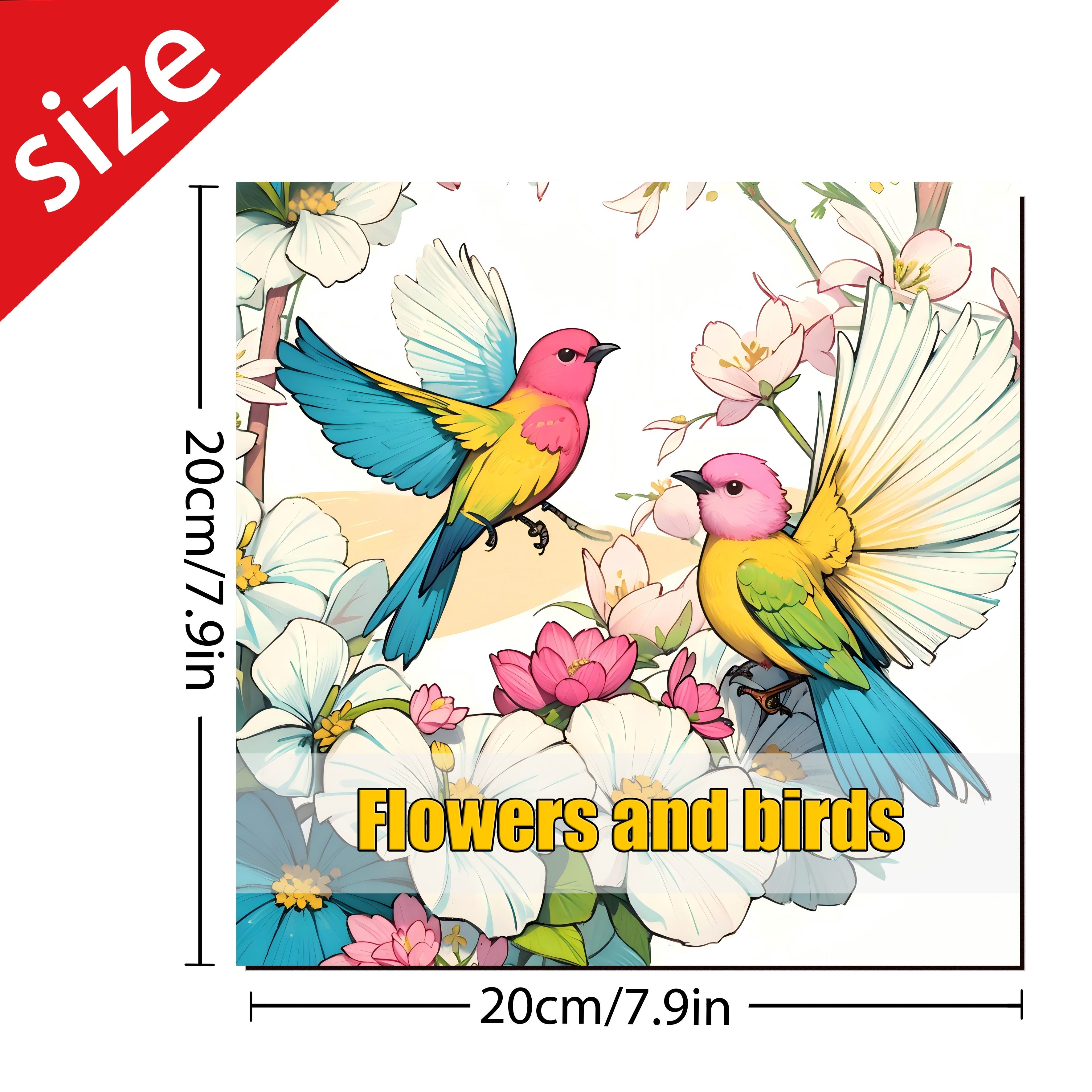 Flowers and Birds Coloring Book Adults Relax Mind Body Painting Picture Book