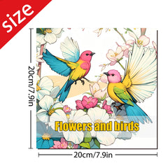 Flowers and Birds Coloring Book Adults Relax Mind Body Painting Picture Book