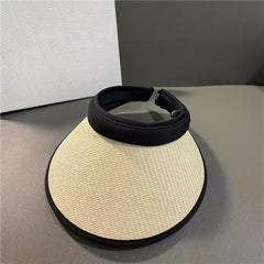 Straw Visor Hat UV Protection Sun Hat for Women