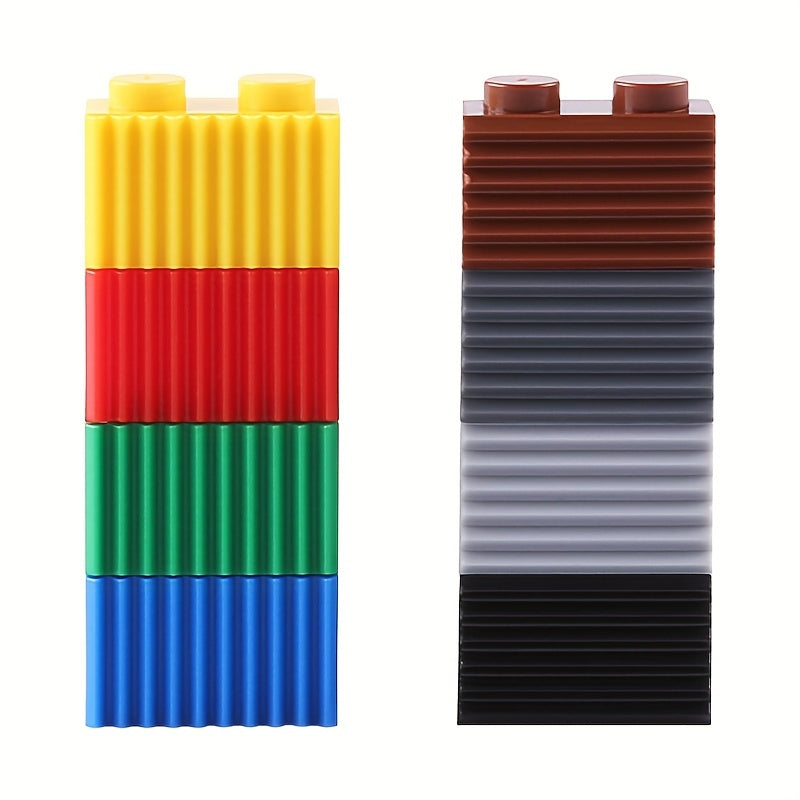 KIDNOAM 69 Small Pellets 1x2 Building Block Toys with Ripple Tiles