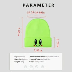 Big Eye Embroidered Cartoon Beanie Hat