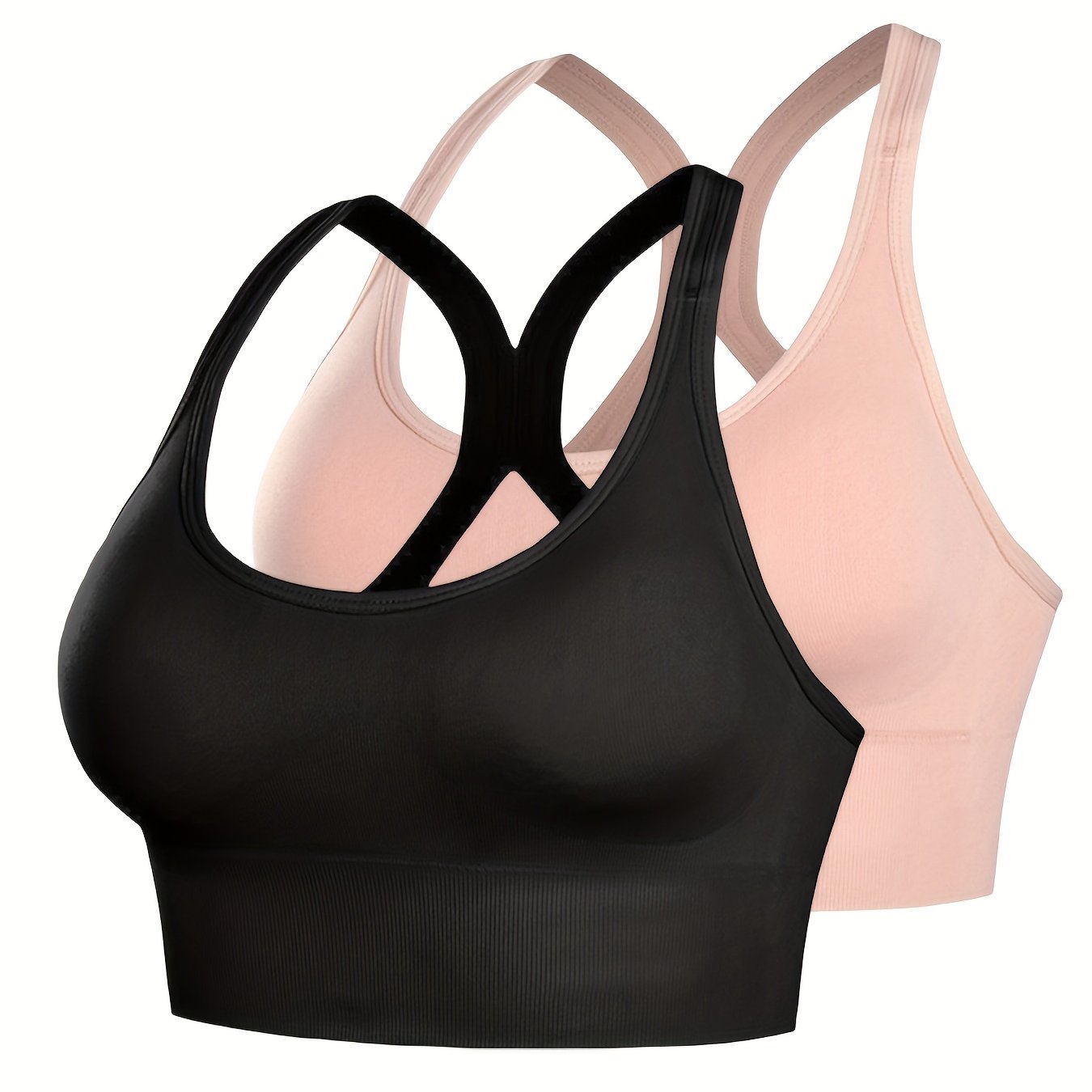 2pcs Sports Bras Comfy Breathable Push Up Shockproof Women's Lingerie Underwear