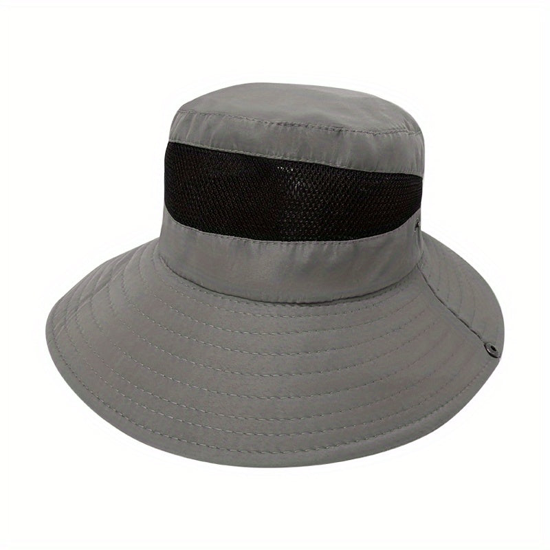 Big Brim Sun Protection Fishing Hat for Men Foldable Breathable Mesh Bucket Hat