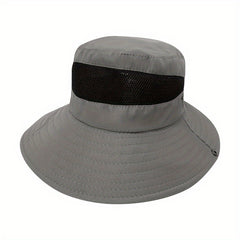 Big Brim Sun Protection Fishing Hat for Men Foldable Breathable Mesh Bucket Hat