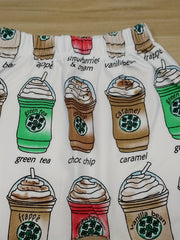Newborn Coffee Print Baby Boys Leggings Trousers