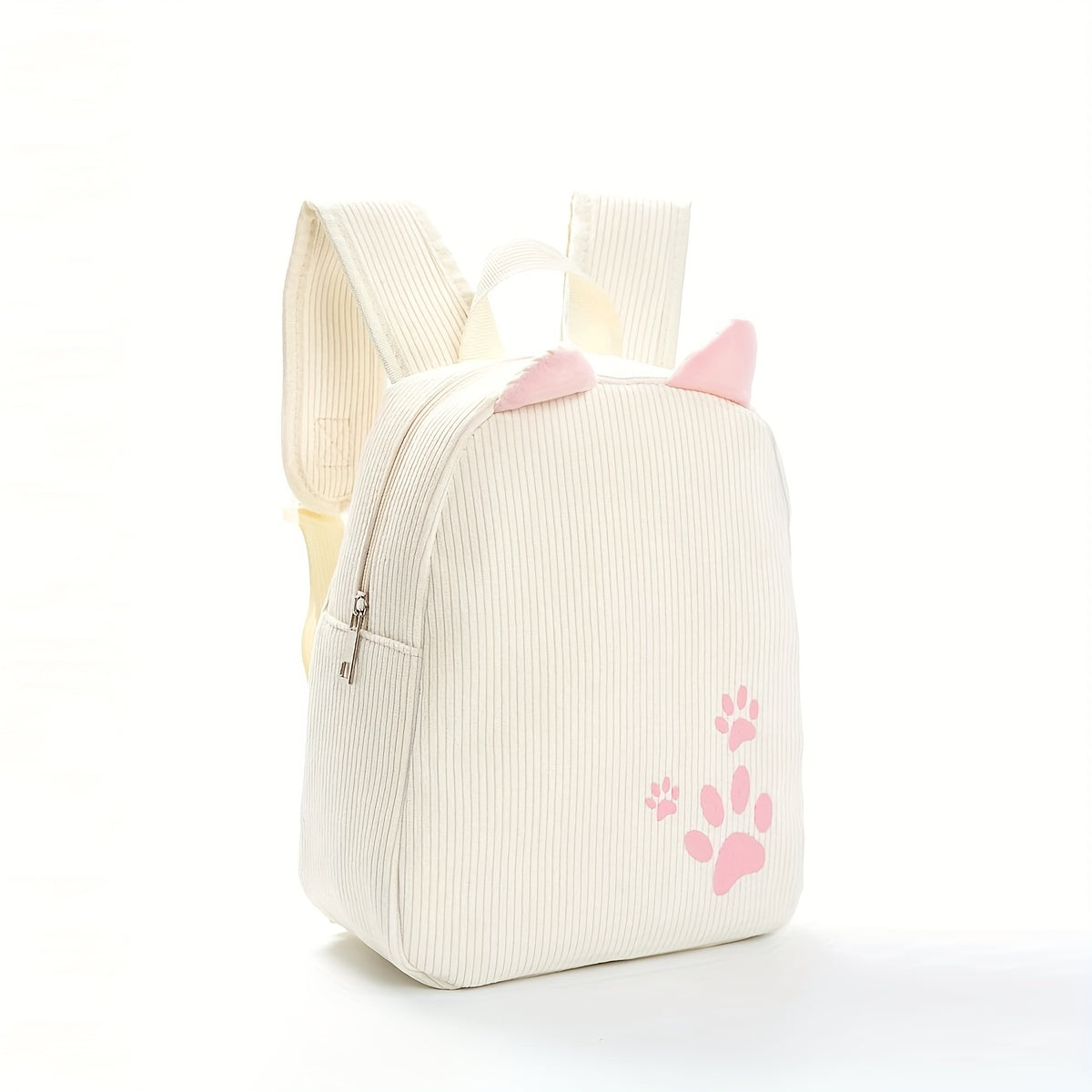 Corduroy Rabbit Ear Footprint Backpack Lightweight Waterproof Schoolbag