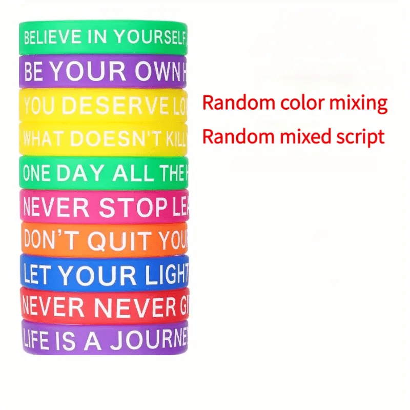 10-20pcs Believe In Yourself Silicone Bracelets - Inspirational Wristbands