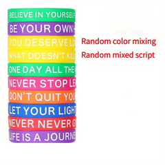 10-20pcs Believe In Yourself Silicone Bracelets - Inspirational Wristbands