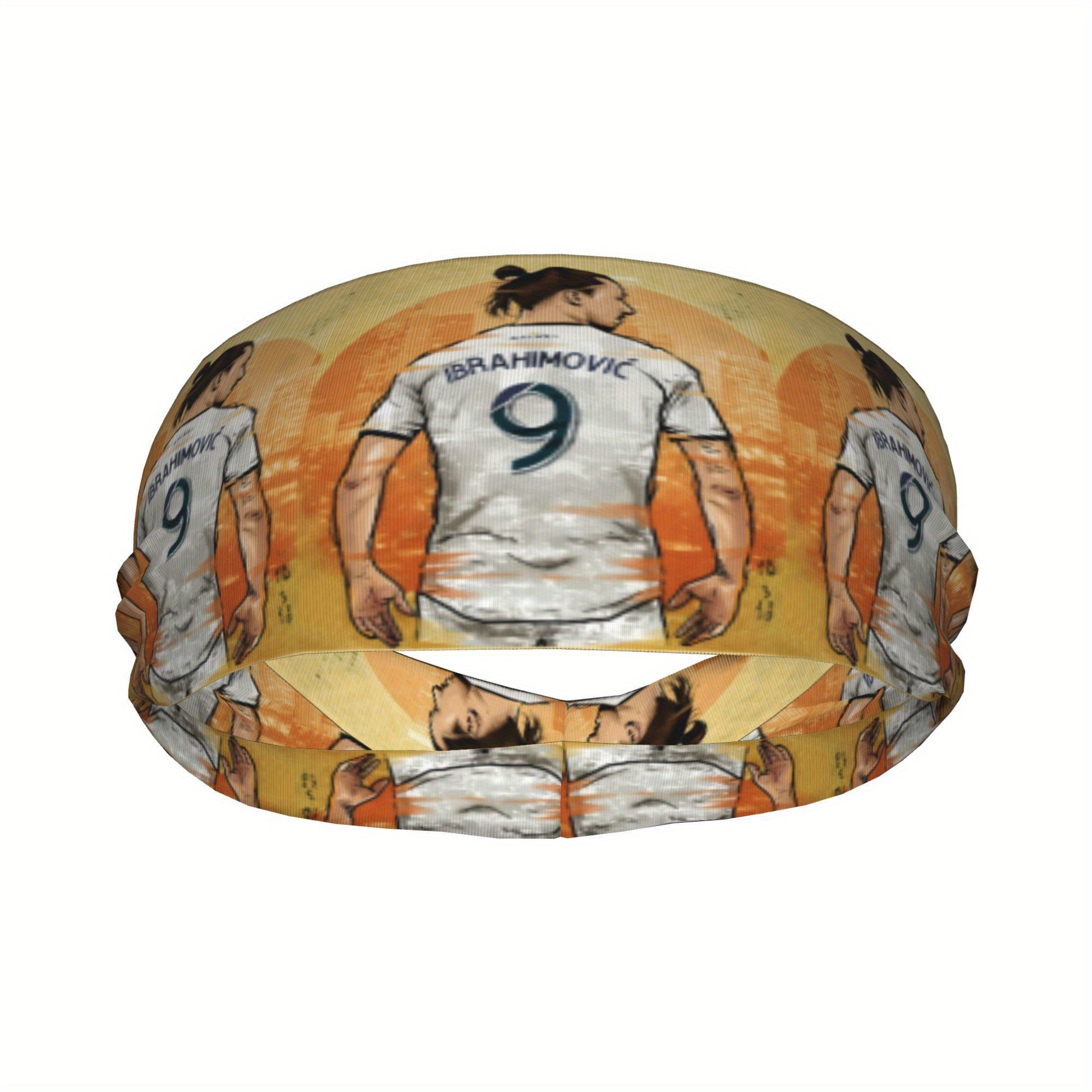 Messi Soccer Headband Number 9 Orange Yellow Gradient Sports Headband