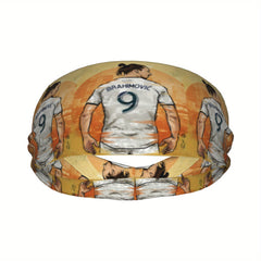 Messi Soccer Headband Number 9 Orange Yellow Gradient Sports Headband