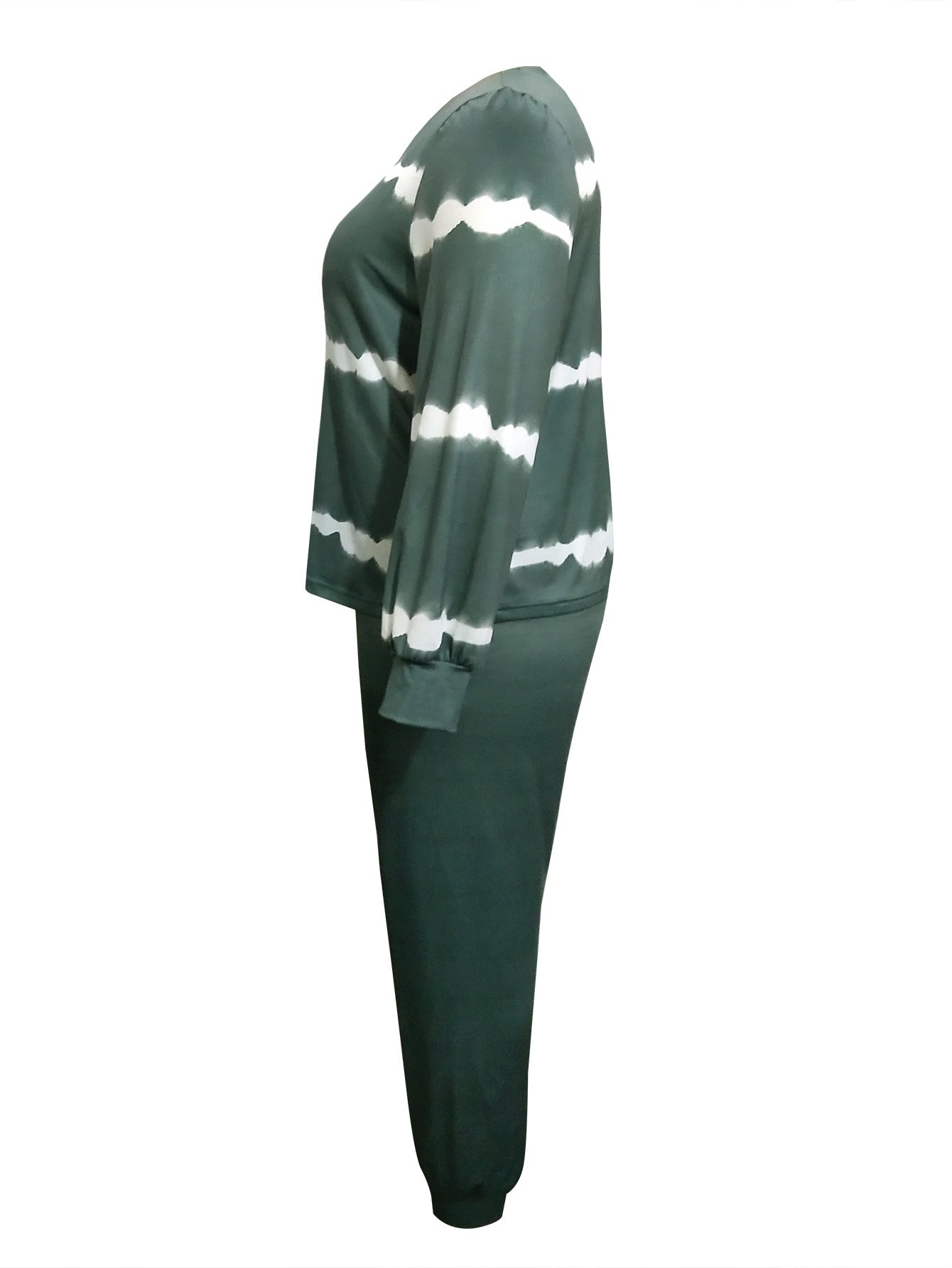 Plus Tie Dye Long Sleeve Top & Pants Set