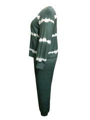 Plus Tie Dye Long Sleeve Top & Pants Set
