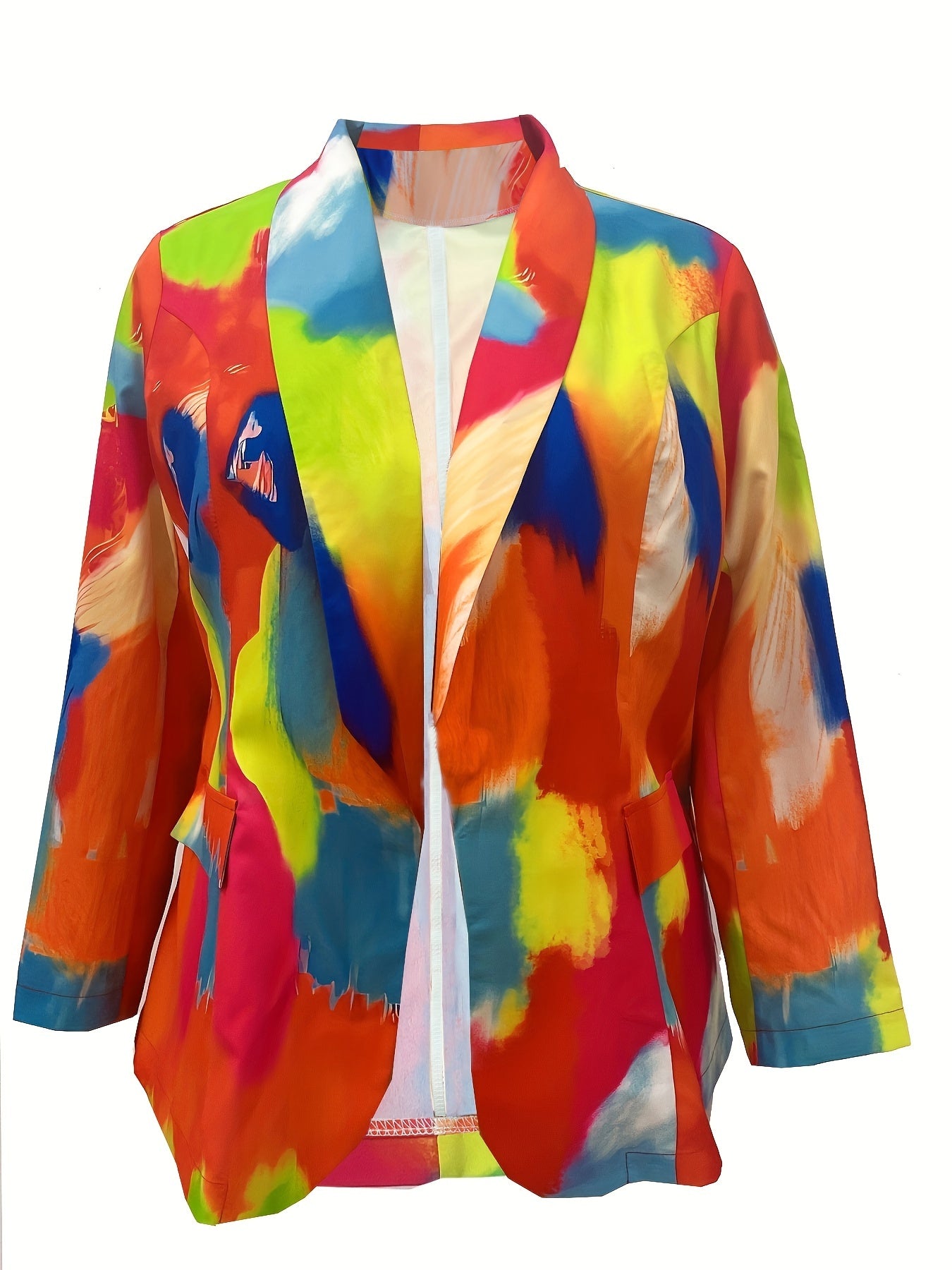Graffiti Print Open Front Blazer