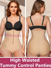 Zipper Shaping Panties Tummy Control Butt Lifting Underwear