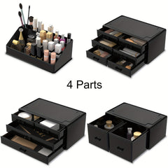 4 Layer Makeup Organizer with 12 Drawers Stackable Cosmetic Storage