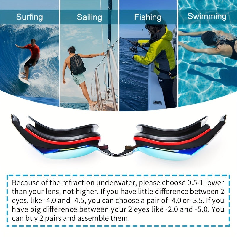 Shortsighted Optical Swim Goggles Anti Fog UV Protection