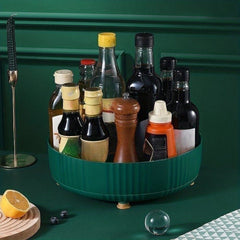 Rotating Spice Rack Kitchen Countertop Seasoning Storage Tray