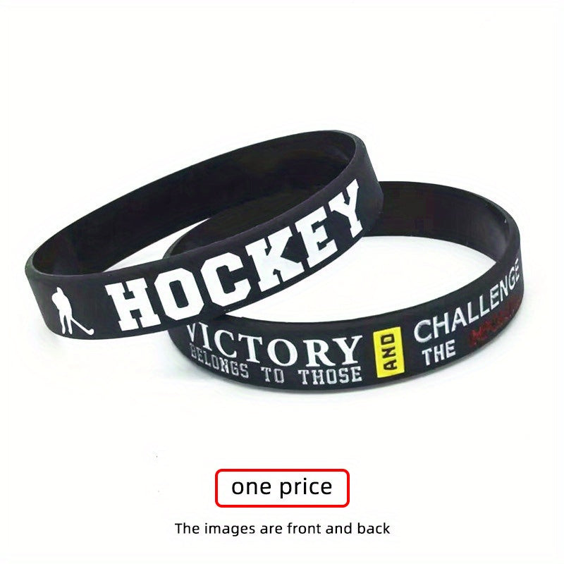 Hockey Win Victory Believe Silicone Bracelets Sports Rubber Wristband