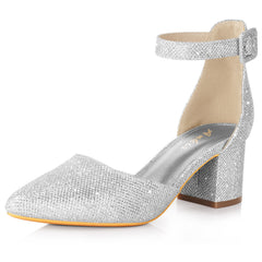 Ankle Strap Chunky Heeled Shoes for Women