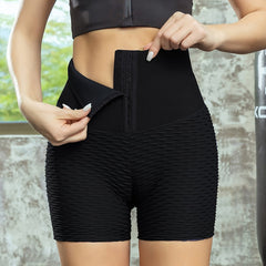 Women's High Waist Butt Lifting Seersucker Workout Shorts