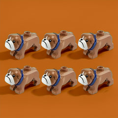 6pcs Mini French Bulldog Dog Building Blocks DIY Toy Collar Christmas Gift