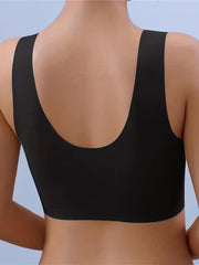 Scallop Trim Wireless Push Up Bra Comfy & Breathable Women's Lingerie