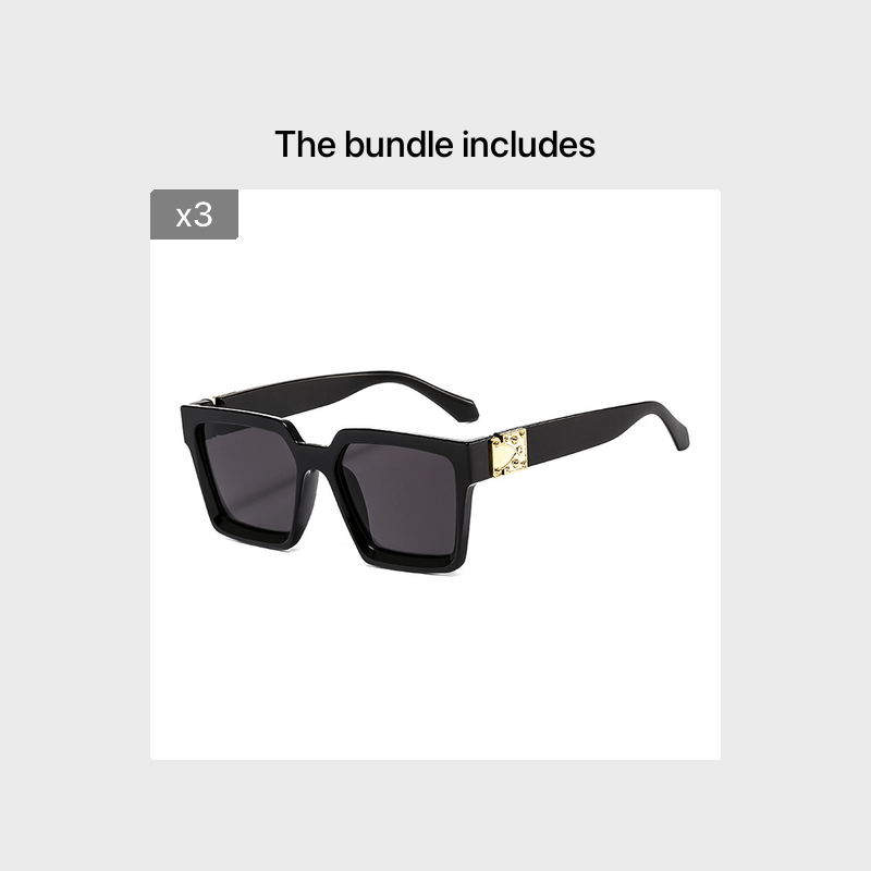 Vintage Square Sunglasses Women's Transparent Eyeglasses UV Protection