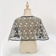 Flower Embroidery Hollow Shawl Thin Cape Dress Shawl Women Top