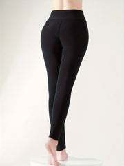 Warm Yoga Leggings Solid Fitness Sports Fleece Tight Pants Women's