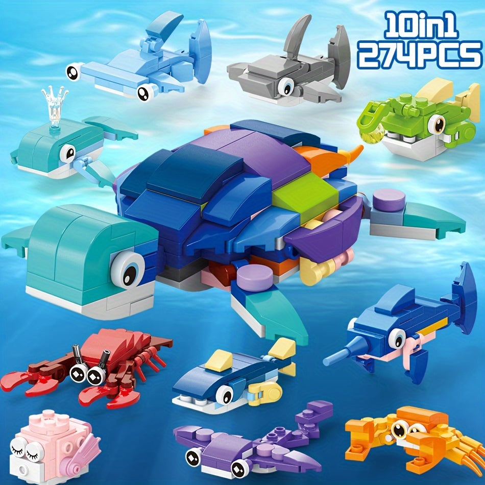 10pcs Animal Toy Building Blocks DIY Model Toys 10 in 1 for Birthday