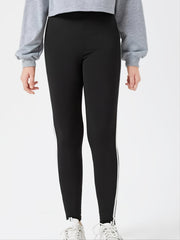 Striped Detail High Waisted Workout Leggings