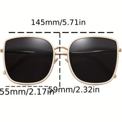 Square Sunglasses Anti Glare Metal Frame UV400