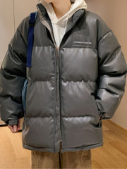 Men's Stand Collar Padded Jacket Casual Warm Soft Loose Winter Coat