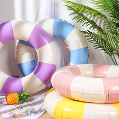 2pcs Pink Checkered Adult Retro Plaid Swim Rings Inflatable Pool Floats