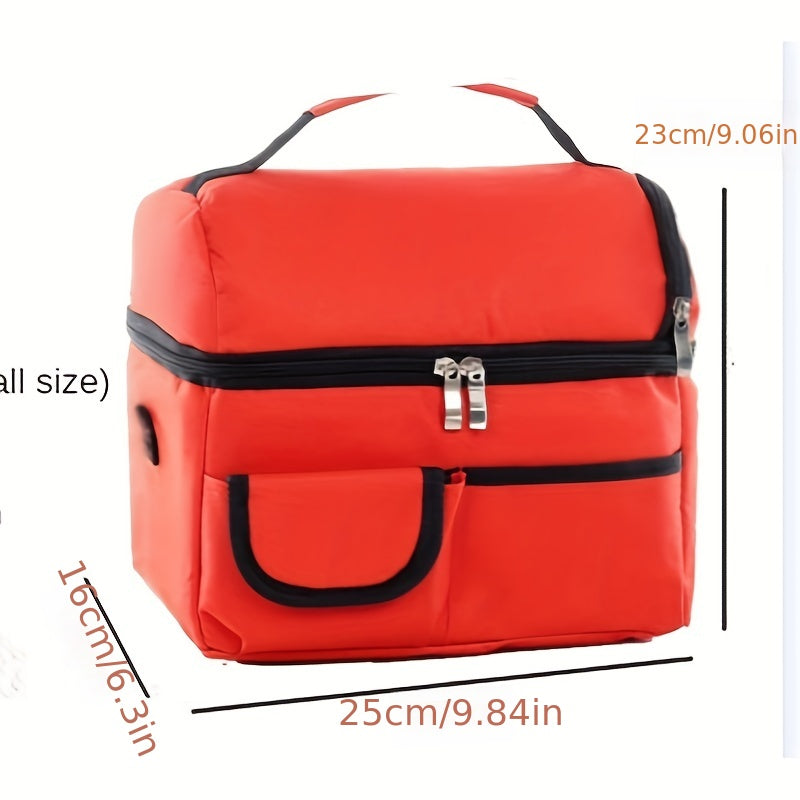 Double Layer Insulated Lunch Bag Aluminum Foil Leakproof Waterproof