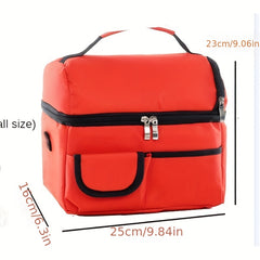 Double Layer Insulated Lunch Bag Aluminum Foil Leakproof Waterproof